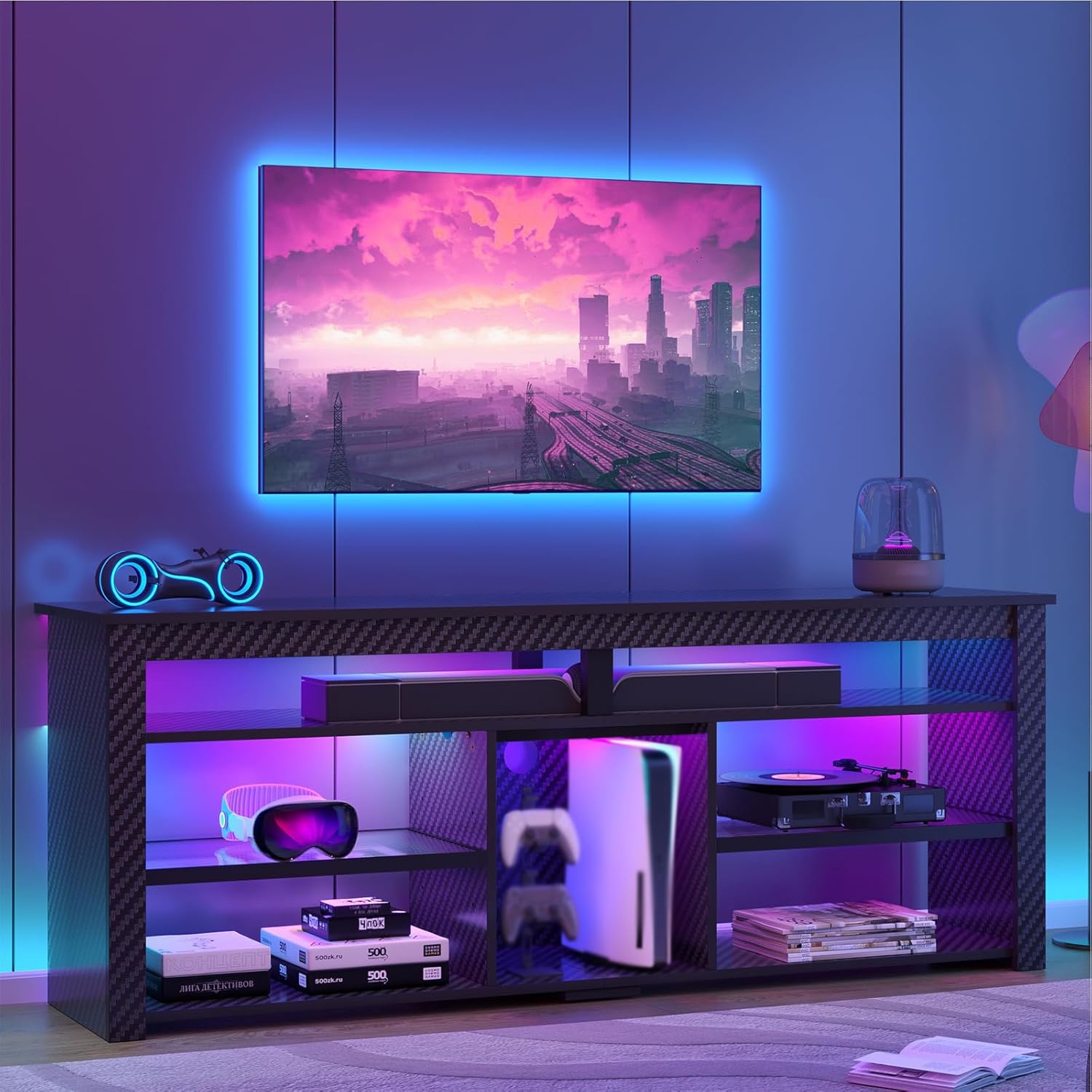 Gaming Console Entertainment Center - Hoge tv-standaard, entertainmentcenter, opbergruimte voor gameconsole,