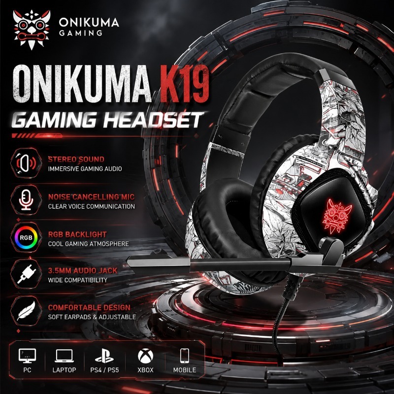 Gaming Console Zone - ONIKUMA K19 Gaming Headset Bedrade Noise