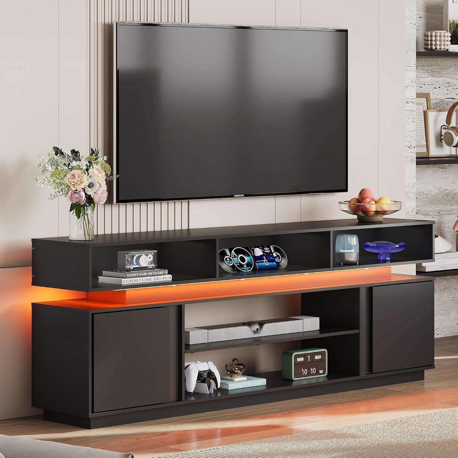 Gaming Console Entertainment Center - Moderne tv-standaard voor 75 inch tv,