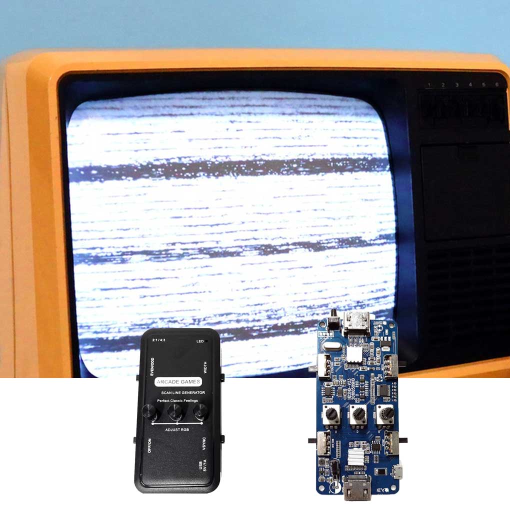 Gaming Console Generations - Verstelbare scanlijngenerator met 3-knoppen Retro scanlijnen