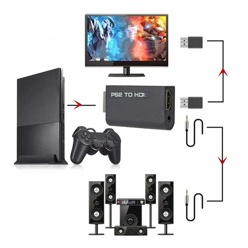 Gaming Console All - PS2 naar HDMI Audio Video Converter