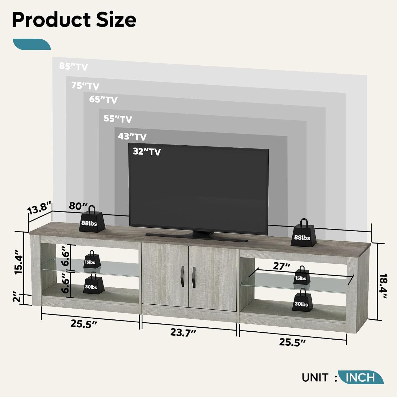 80 inch tv-meubel voor 75-86