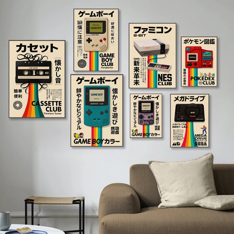 Retro Gaming Poster Japanse Te - Gaming Console In 90S recensie en prijs