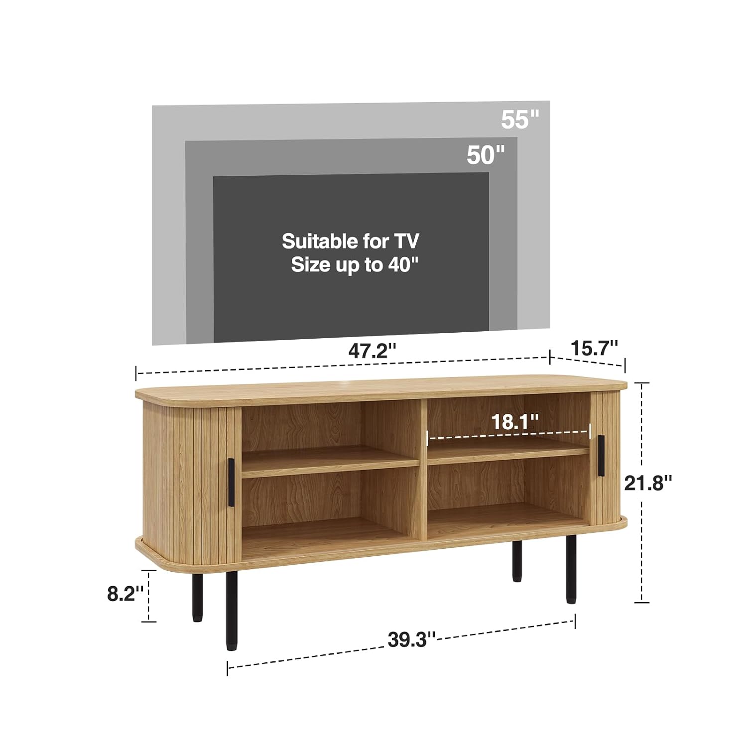 Natuurlijk gegroefd tv-meubel  - Gaming Console Entertainment Center recensie en prijs