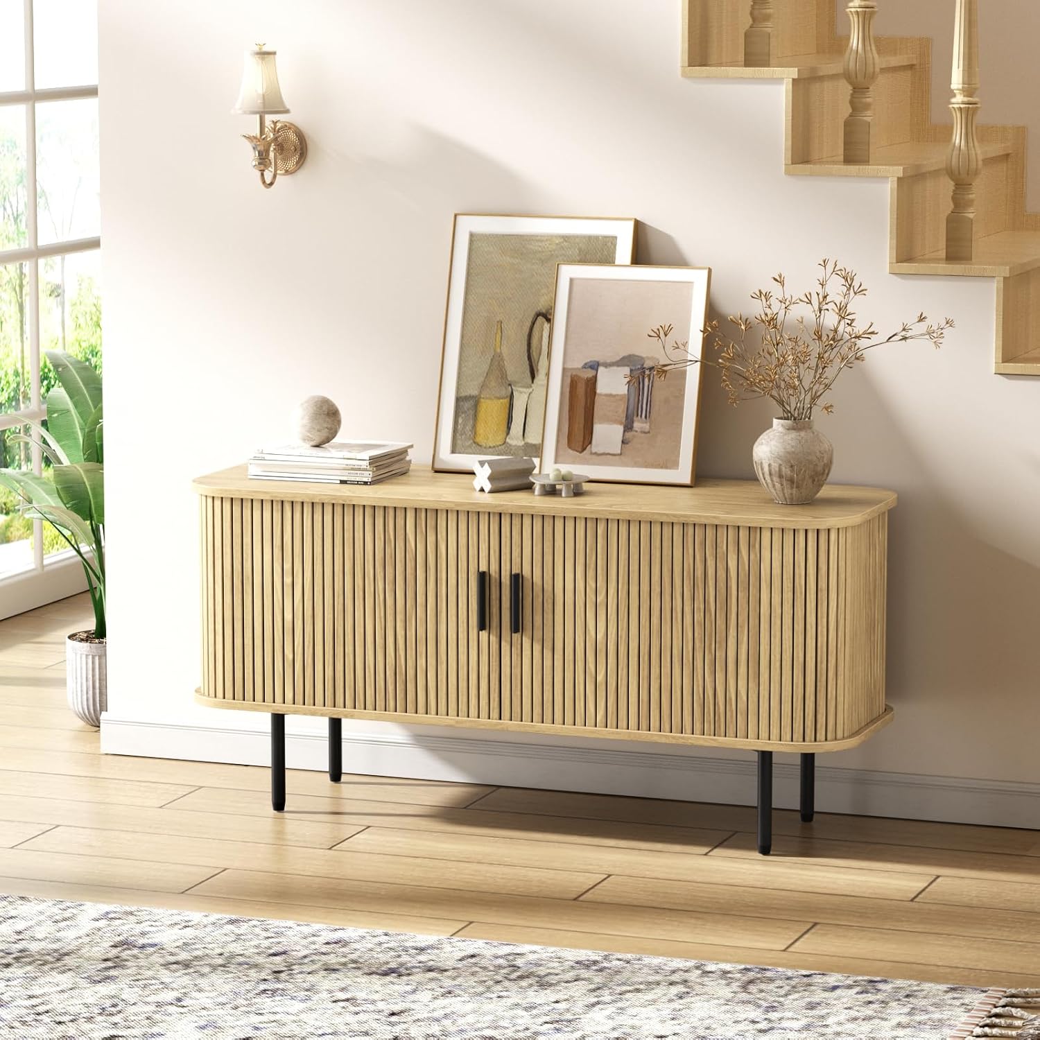 Natuurlijk gegroefd tv-meubel  - Gaming Console Entertainment Center recensie en prijs