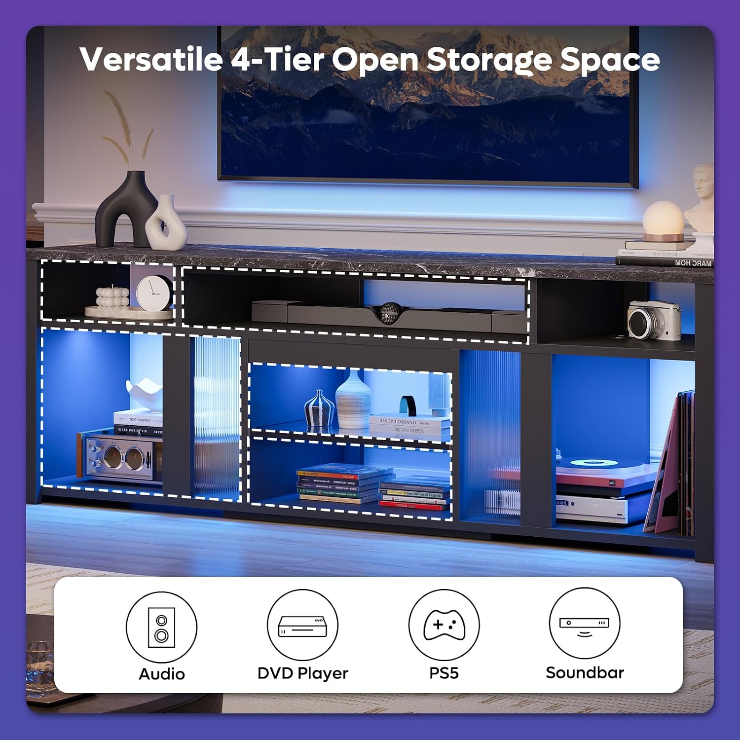 80 inch tv-meubel, entertainme - Gaming Console Entertainment Center recensie en prijs