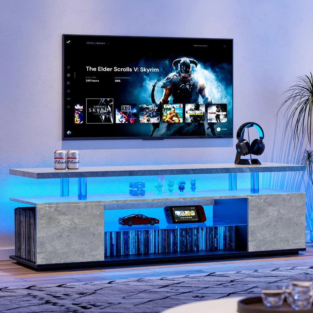 TV-meubel voor 70 inch LED-tv, - Gaming Console Entertainment Center recensie en prijs
