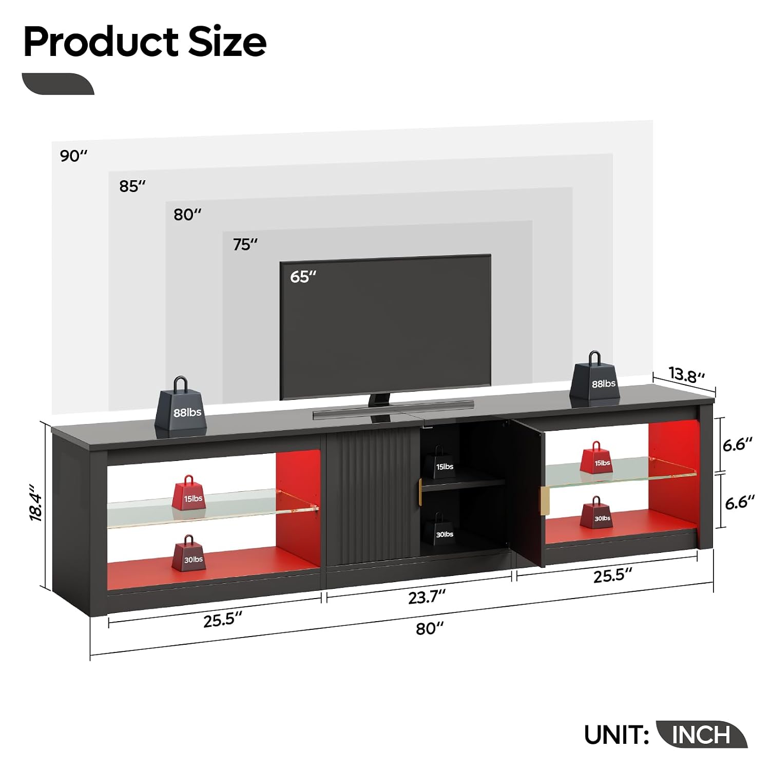 80 inch tv-meubel voor 75-90 i - Gaming Console Entertainment Center recensie en prijs