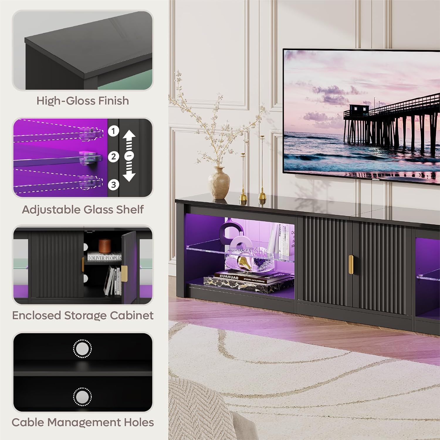 80 inch tv-meubel voor 75-90 i - Gaming Console Entertainment Center recensie en prijs