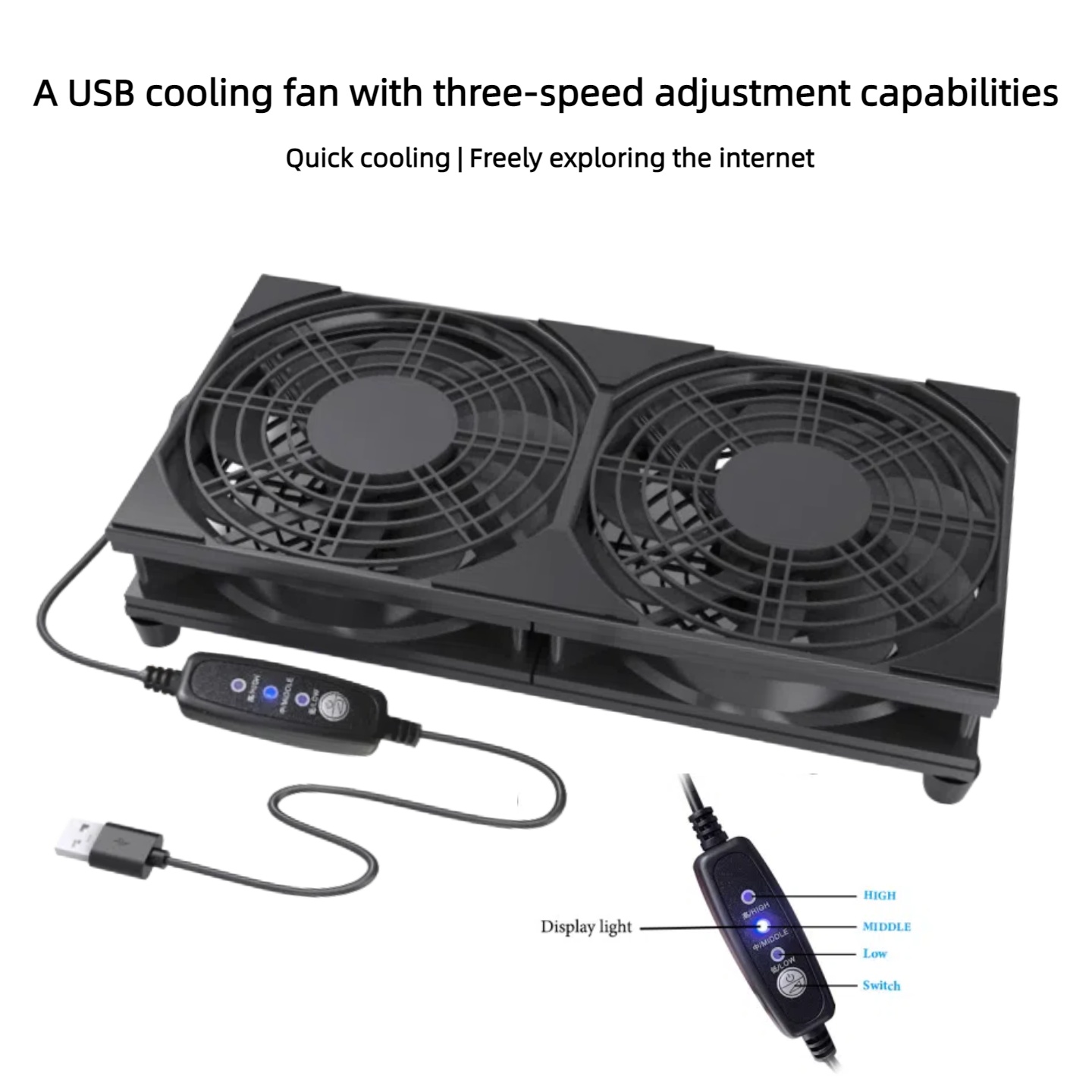 Dubbele USB-koelventilator met - Console Cooling Fan recensie en prijs