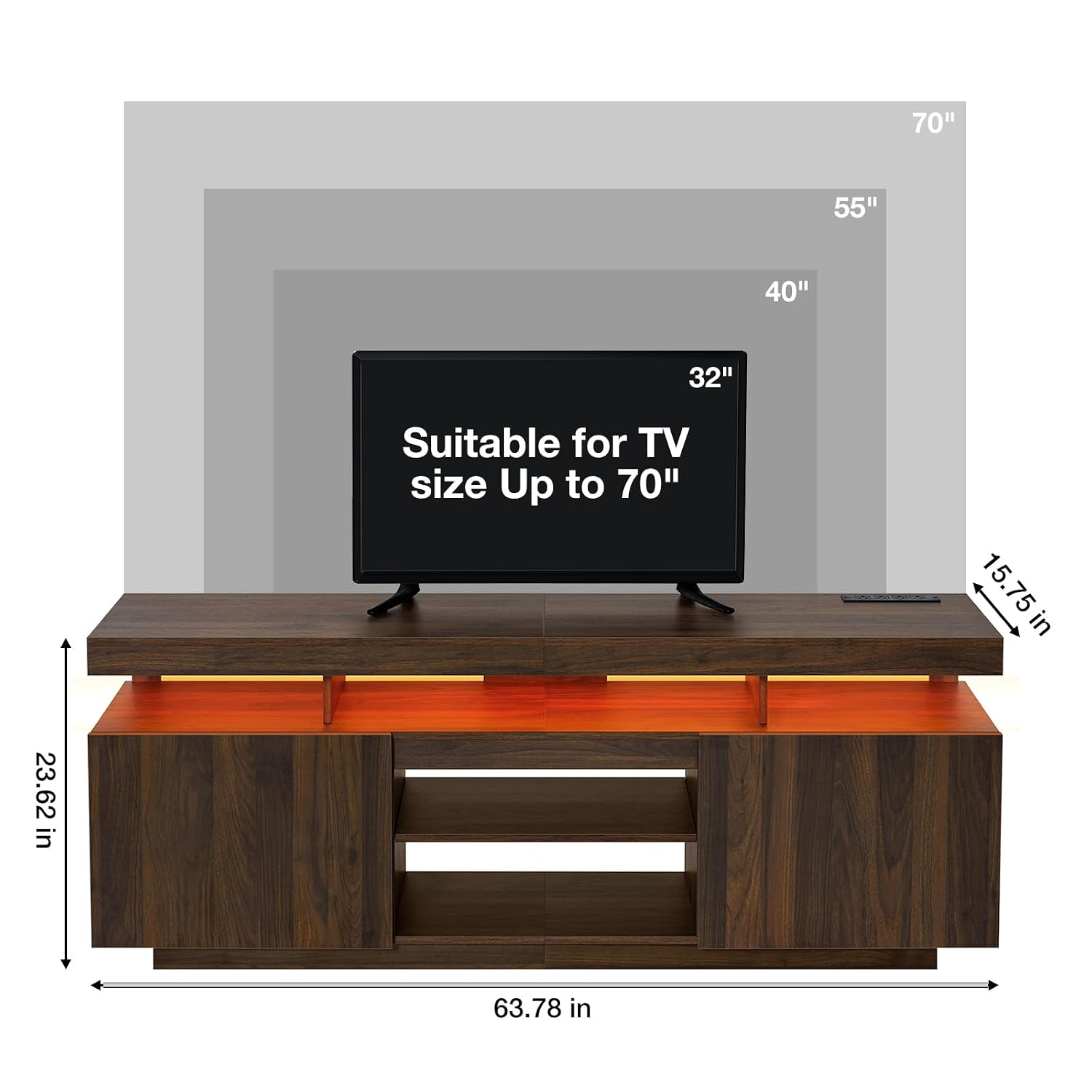 LED-tv-meubel met stopcontacte - Gaming Console Entertainment Center recensie en prijs