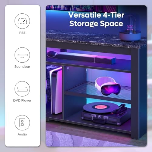 TV-meubel voor 70 inch tv, hoo - Gaming Console Entertainment Center recensie en prijs
