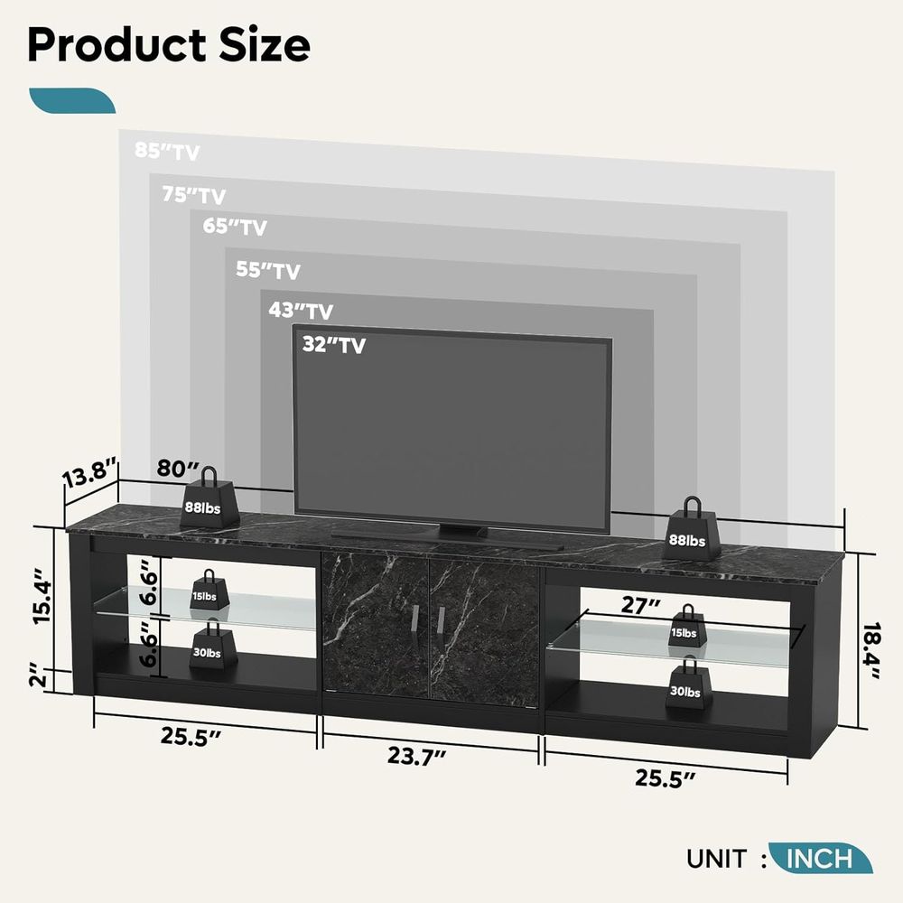 80 inch tv-standaard of 75/85/ - Gaming Console Entertainment Center recensie en prijs