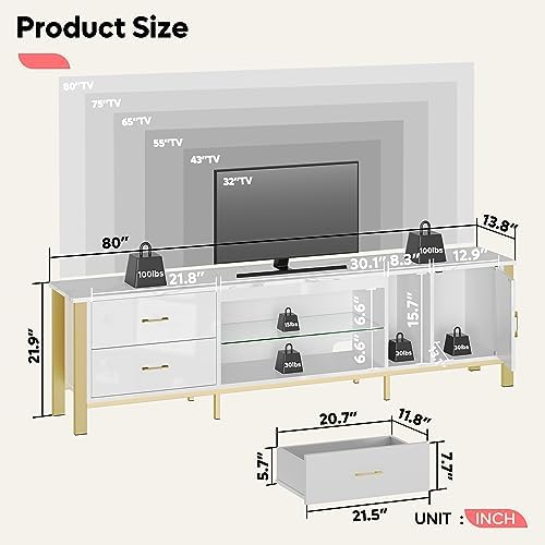 TV-standaard voor 75/80/85 inc - Gaming Console Entertainment Center recensie en prijs